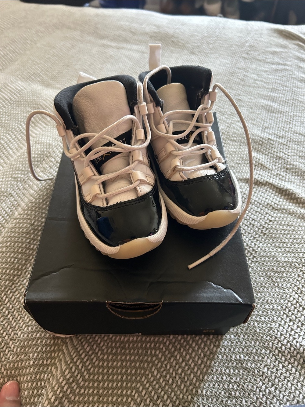 Jordan Kids White and Black High-Top Sneakers